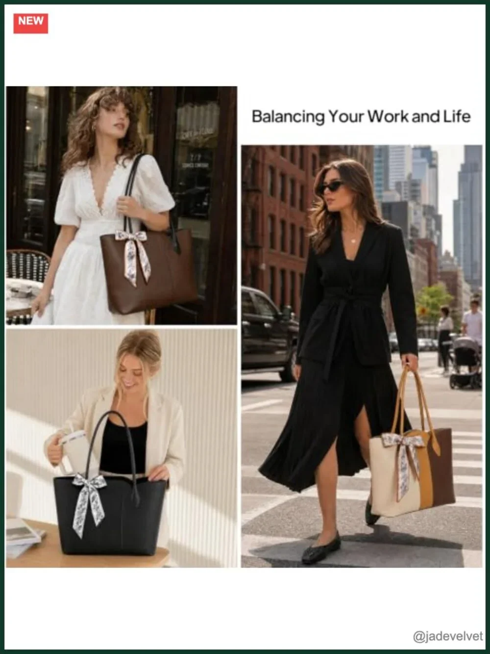 Vintage Faux Leather Tote Bag for Women, Laptop Bag Fits 15.6
